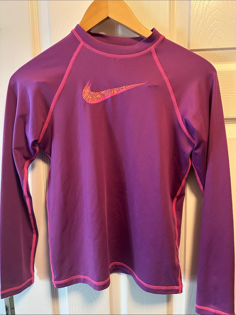 Nike Purple and Pink Long Sleeve Performance Top